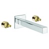ENSAMBLE PARA MEZCLADORA DE LAVABO 8" PARED KUBICA SATIN CON CONTRA SIN REBOSADERO 261-E3004S