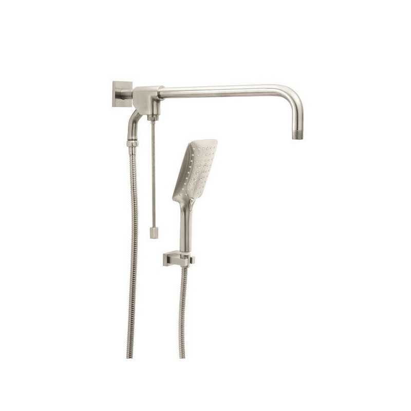 REGADERA MANUAL BRAZO LARGO CHAPETON CUADRADO SATIN DURAVEX 2 CHORROS HELVEX RM15SD 261-RM15SD