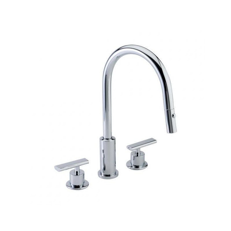 MEZCLADORA PARA FREGADERO RETRACTIL MAGNETICO 2 CHORROS PREMIER CROMO ME303 261-ME303