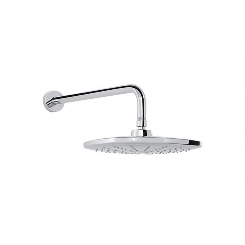 REGADERA PLATO ANCHO CUADRADA 10" BRAZO Y CHAPETON 3 CHORROS CROMO BLANCO HELVEX H3303CB 261-H3303CB