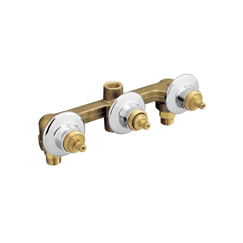 ENSAMBLE PARA MEZCLADORA REGADERA Y TINA TRIPLE VALVEXII CON CHAPETON CROMO E40II 261-E40II