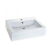 LAVABO HELVEX DE SOBREPONER FUTURA1 57*46 1 TALADRO BLANCO CON REBOSADERO 261C-LVFUTURA1