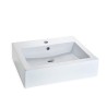 LAVABO HELVEX DE SOBREPONER FUTURA1 57*46 1 TALADRO BLANCO CON REBOSADERO 261C-LVFUTURA1