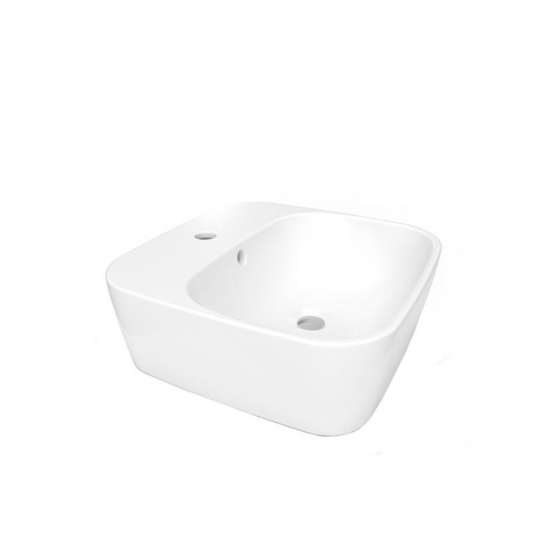 LAVABO HELVEX DE SOBREPONER SANTORINI1 40*40 1 TALADRO BLANCO CON REBOSADERO 261C-LVSANTO1