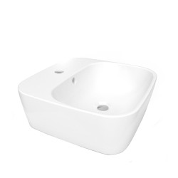 LAVABO HELVEX DE SOBREPONER SANTORINI1 40*40 1 TALADRO BLANCO CON REBOSADERO 261C-LVSANTO1