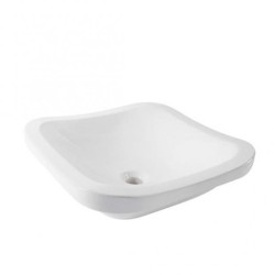 LAVABO HELVEX DE SOBREPONER STALA 46*46 SIN REBOSADERO BLANCO 261C-LVSTALA