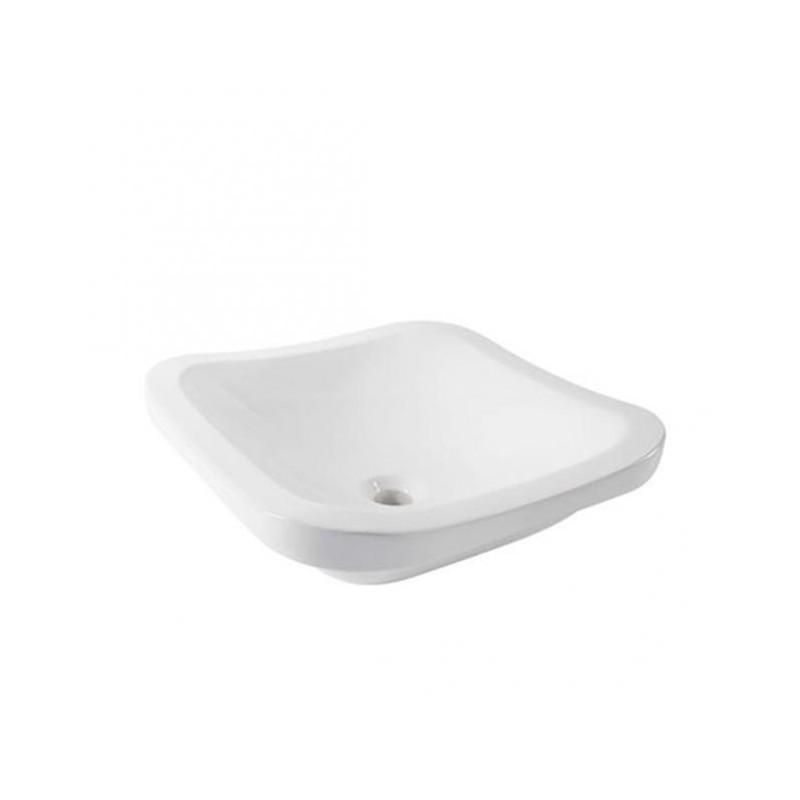 LAVABO HELVEX DE SOBREPONER STALA 46*46 SIN REBOSADERO BLANCO 261C-LVSTALA