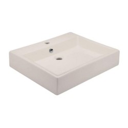 LAVABO HELVEX DE SOBREPONER FUTURA1 57*46 1 TALADRO MARFIL CON REBOSADERO 261C-LVFUTURA1M