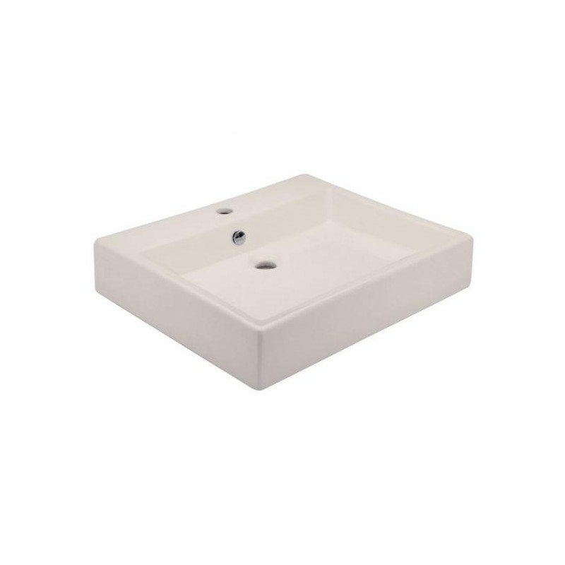 LAVABO HELVEX DE SOBREPONER FUTURA1 57*46 1 TALADRO MARFIL CON REBOSADERO 261C-LVFUTURA1M