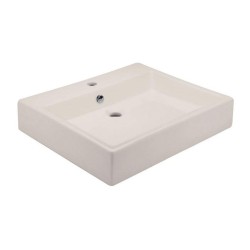 LAVABO HELVEX DE SOBREPONER FUTURA1 57*46 1 TALADRO MARFIL CON REBOSADERO 261C-LVFUTURA1M
