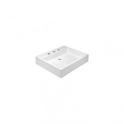 LAVABO HELVEX DE SOBREPONER LUCERNA3 55*45 3 TALADROS BLANCO CON REBOSADERO LV23P 261C-LVLUCER3