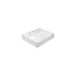 LAVABO HELVEX DE SOBREPONER LUCERNA3 55*45 3 TALADROS BLANCO CON REBOSADERO LV23P 261C-LVLUCER3