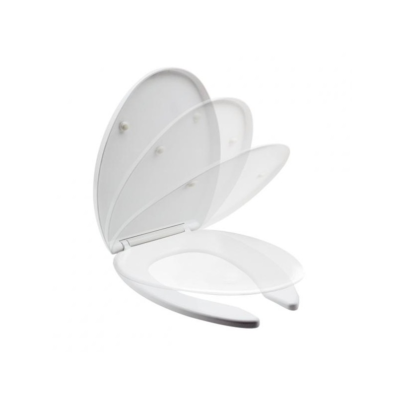 ASIENTO PARA WC ALARGADO CON TAPA ENVOLVENTE CIERRE LENTO BLANCO 261C-AT4