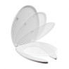ASIENTO PARA WC ALARGADO CON TAPA ENVOLVENTE CIERRE LENTO BLANCO 261C-AT4