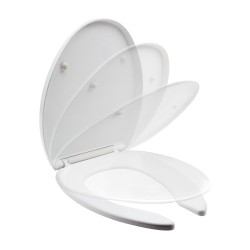 ASIENTO PARA WC ALARGADO CON TAPA ENVOLVENTE CIERRE LENTO BLANCO 261C-AT4