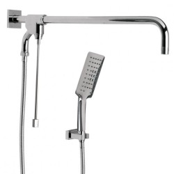 REGADERA MANUAL BRAZO LARGO CHAPETON CUADRADO CROMO 2 CHORROS HELVEX 261-RM15