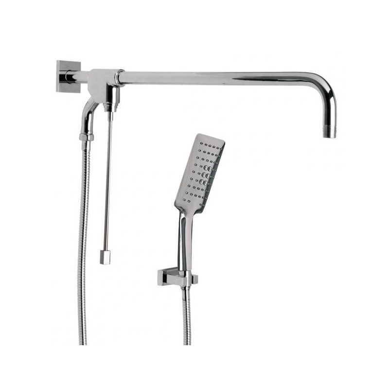 REGADERA MANUAL BRAZO LARGO CHAPETON CUADRADO CROMO 2 CHORROS HELVEX 261-RM15